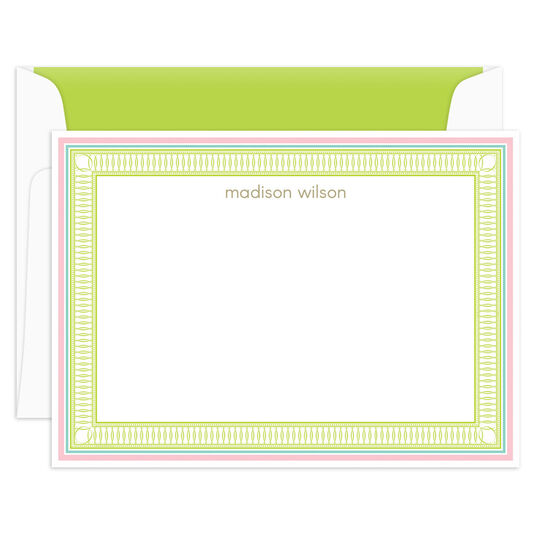 Cheerful Lattice Frame Flat Note Cards